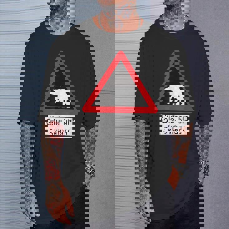 Svalbard ホッキョクグマ サイン Tシャツ 彼への贈り物