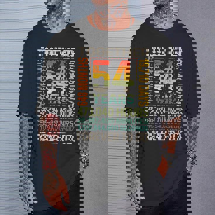 Together 54 Years Forever To Go 結婚54周年記念 Tシャツ 彼への贈り物