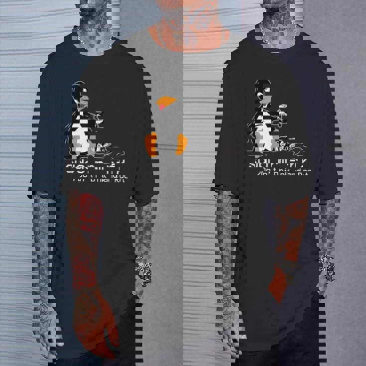 Tux Linux Penguinudo Rm Rf コンピューターフリークハッカー Tシャツ 彼への贈り物