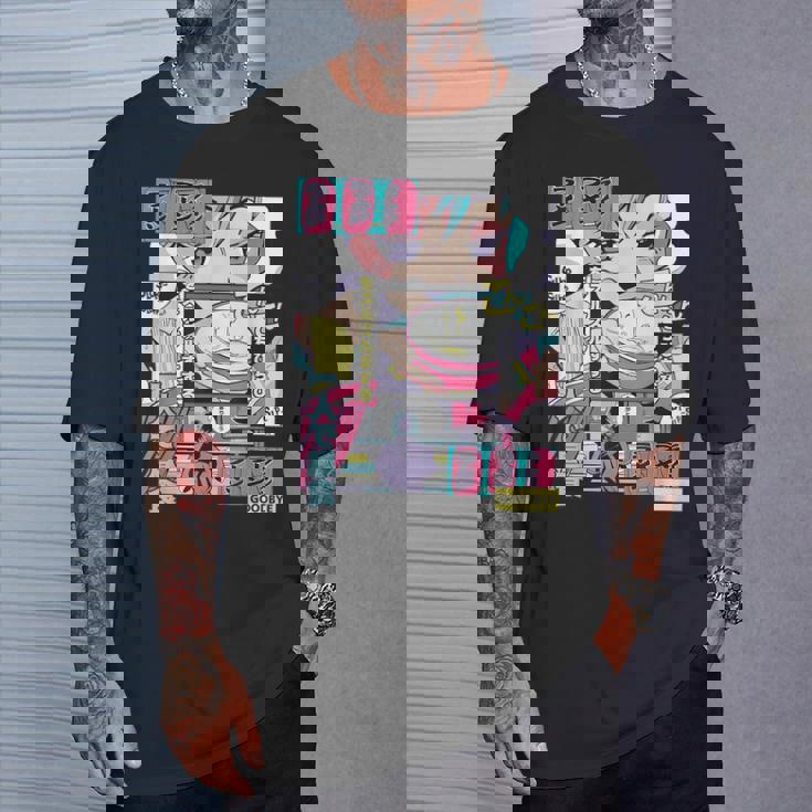 Vaporwave レトロ 90年代 日本アニメ 女の子とラーメン 美学 Tシャツ 彼への贈り物