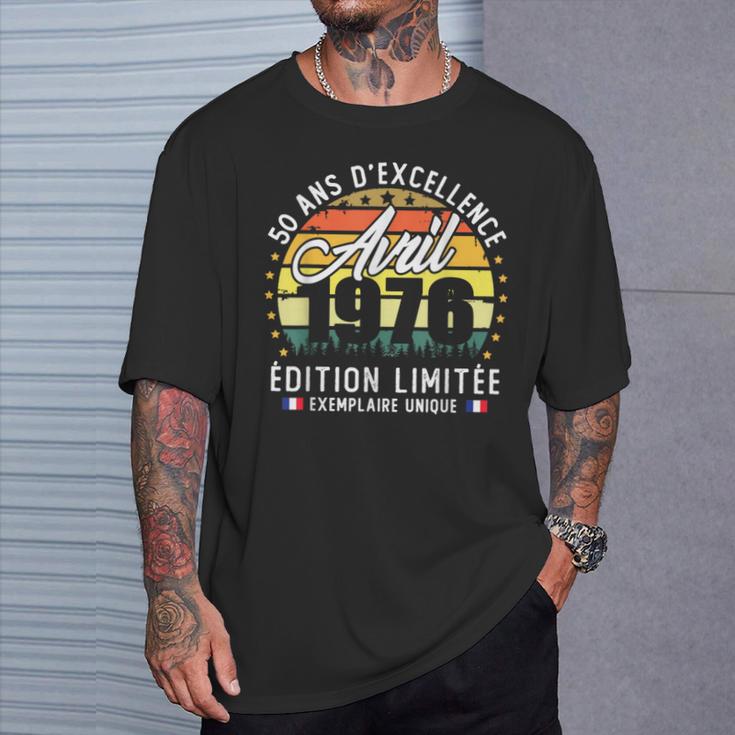 Vintage Avril 1976 Cadeau D'anniversaire 50 Ans Homme T-Shirt Cadeaux pour lui