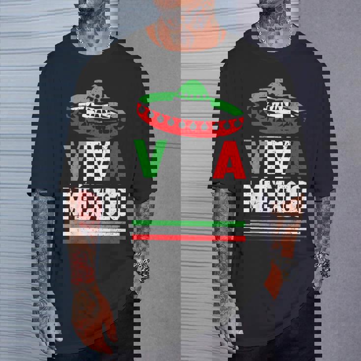 Viva Mexico 帽子デザイン メキシコ国旗カラー メキシコ人向け Tシャツ 彼への贈り物