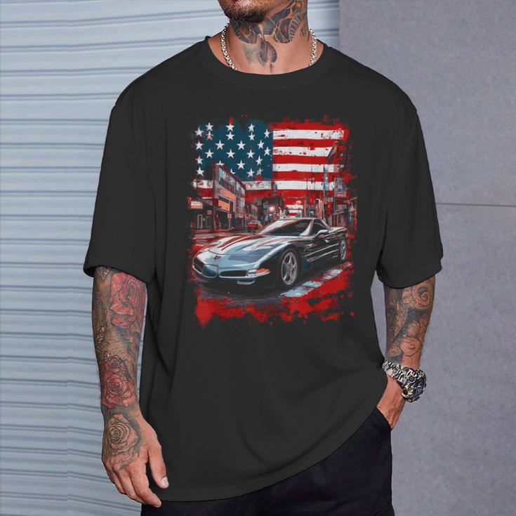 Voiture Deport Deoiture Deport Deoiture De 5E Génération Drapeau Américain Personnalisé Usa T-Shirt Cadeaux pour lui