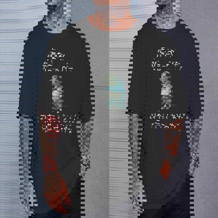 【痩せろ 何言ってんだ。この体にいくらかけたと思ってるんだ。】 猫 デブ猫 面白い ネタ 筆文字 おもしろ Tシャツ 彼への贈り物