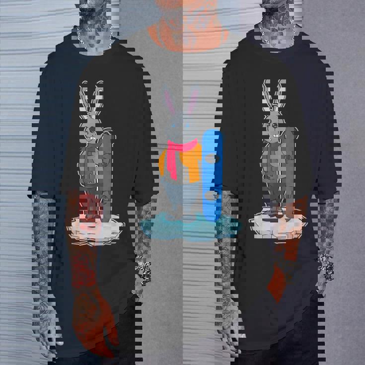 うさぎ スノーボーダー スノーボード スポーツ Tシャツ 彼への贈り物