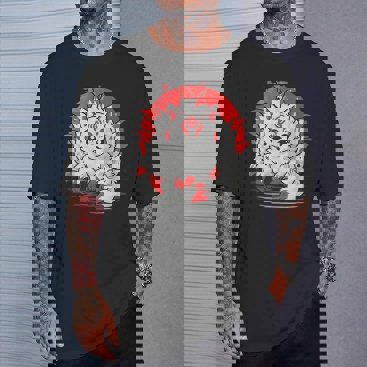 きつね 笑う キツネ 九尾 神話 動物 Tシャツ 彼への贈り物