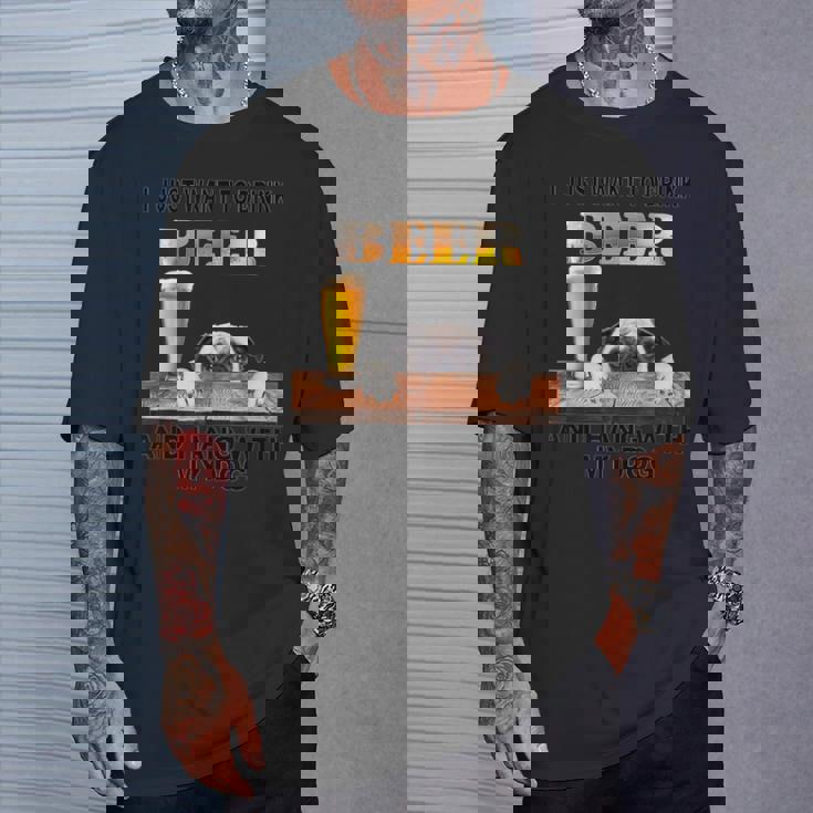 ただビール飲みたい&吊るすw マイパグ Tシャツ 彼への贈り物