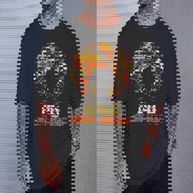 アフロソウルミュージック ビニール レトロ 70年代 80年代 ファンク ディスコダンス Tシャツ 彼への贈り物