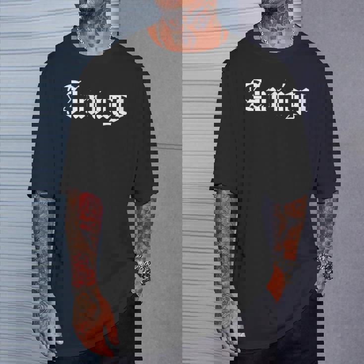 アミーゴ スペインの友人 Og ギャングスター 古英語 Tシャツ 彼への贈り物