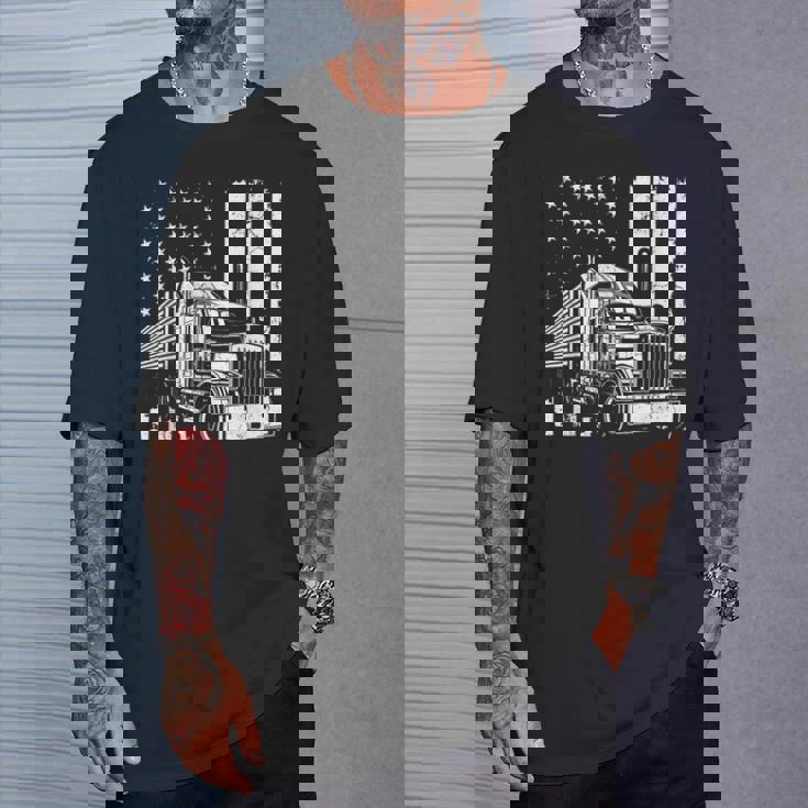 アメリカントラック フラッグusaアメリカトラッカー Tシャツ 彼への贈り物