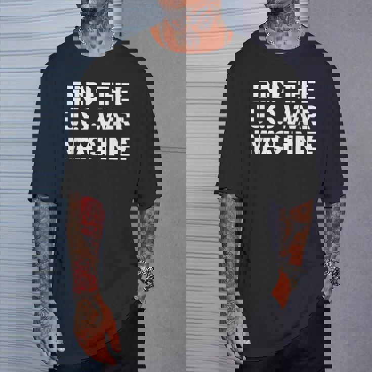 アメリカ戦争機械反戦平和抗議を終わらせよう。 Tシャツ 彼への贈り物