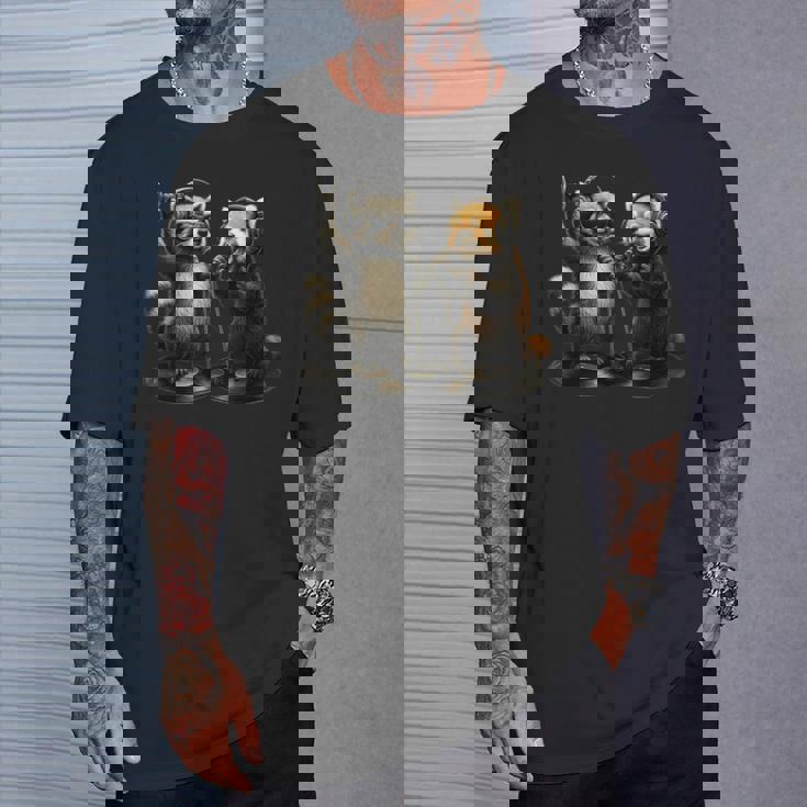 アライグマ レッサーパンダ バンド 音楽 バイブ レトロ 動物 ロック Tシャツ 彼への贈り物