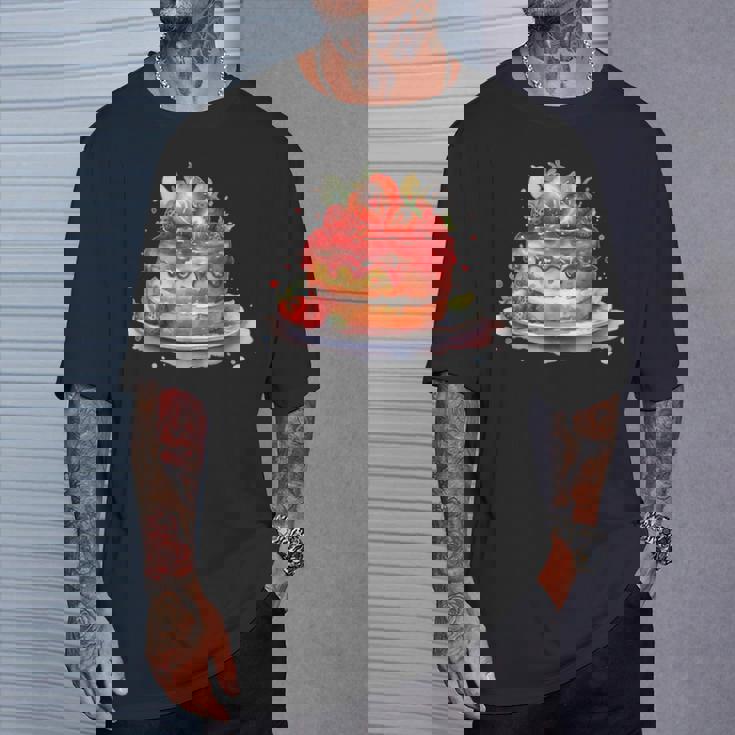 イチゴ サマーベーカリー キッチン パティシエ ストロベリーケーキ Tシャツ 彼への贈り物