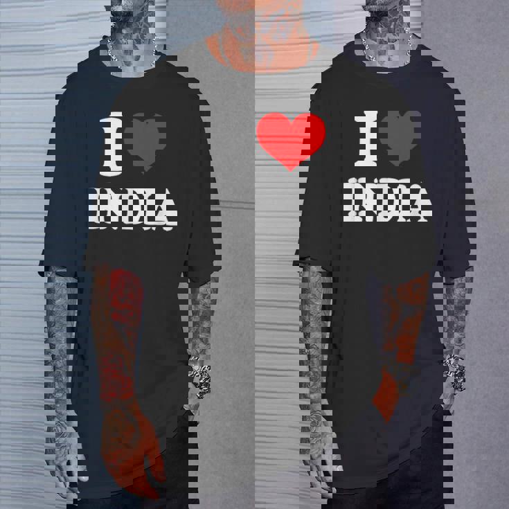 インド I Heart India I Love India Tシャツ 彼への贈り物