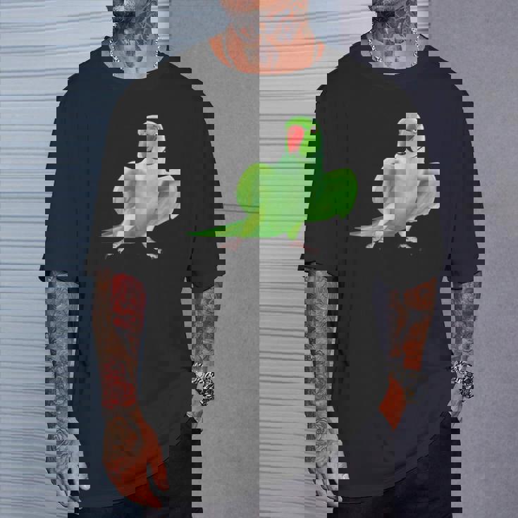 インドのワカケホンセイオウムの鳥 Tシャツ 彼への贈り物