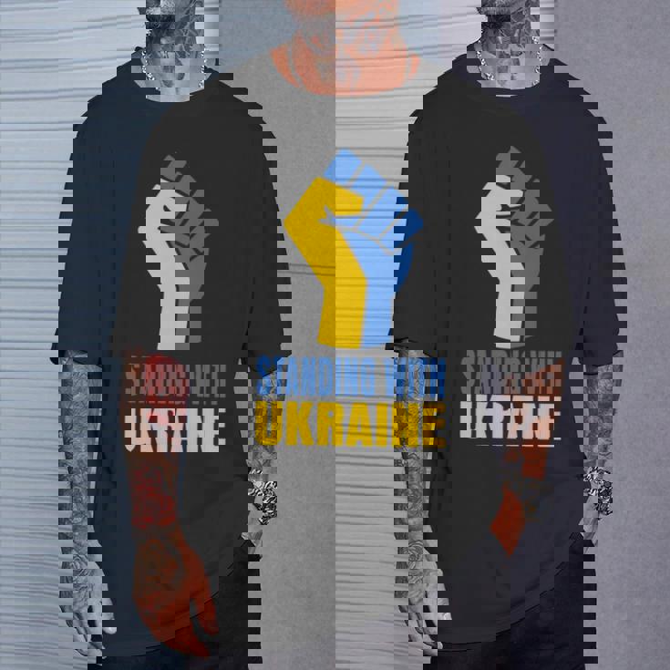 ウクライナを支援 ウクライナと共に立つ 長袖tシャツ Tシャツ 彼への贈り物
