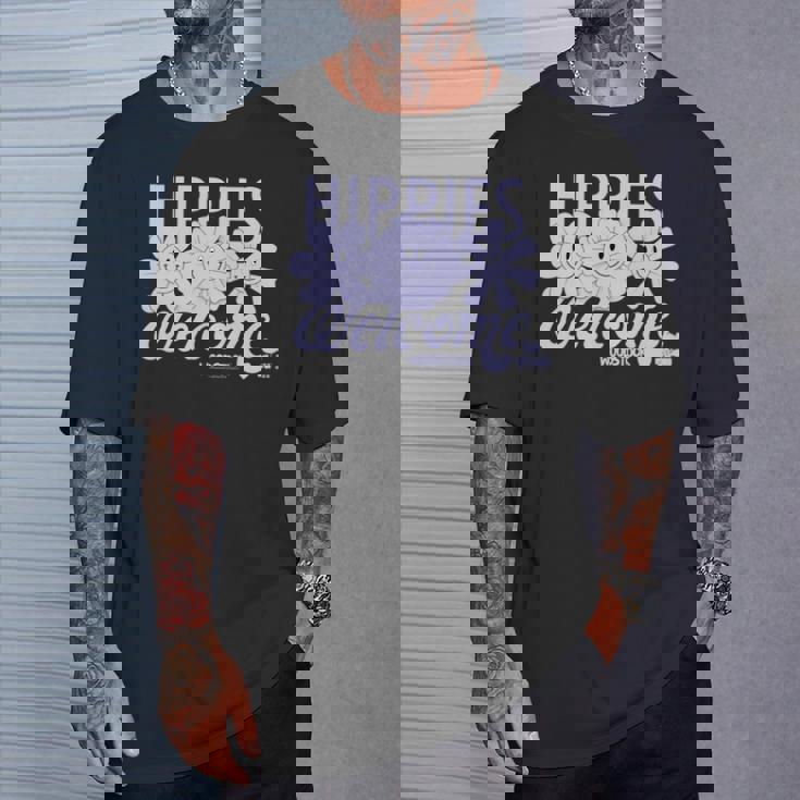 ウッドストック・ヒッピーズ・ウェルカム・スマイリング・フラワーズ 長袖tシャツ Tシャツ 彼への贈り物