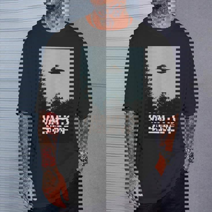 エイリアンufoアパレル「I Want To Believe」 長袖tシャツ Tシャツ 彼への贈り物