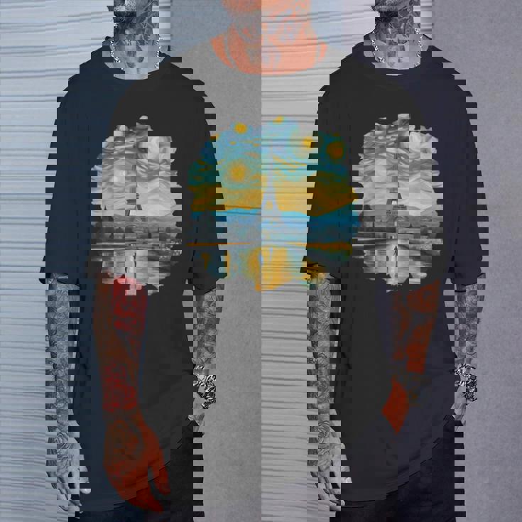 エッフェル塔 アートワーク ルーヴル美術館 フランス観光 パリ Tシャツ 彼への贈り物