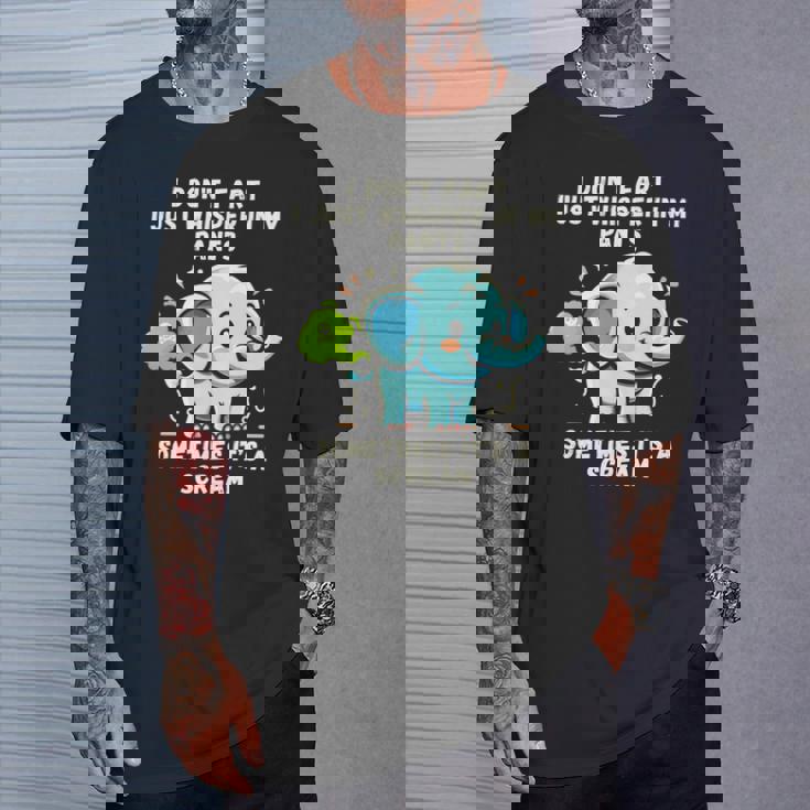 エレファントおならしないよ時々ズボンの中でささやくだけ 長袖tシャツ Tシャツ 彼への贈り物