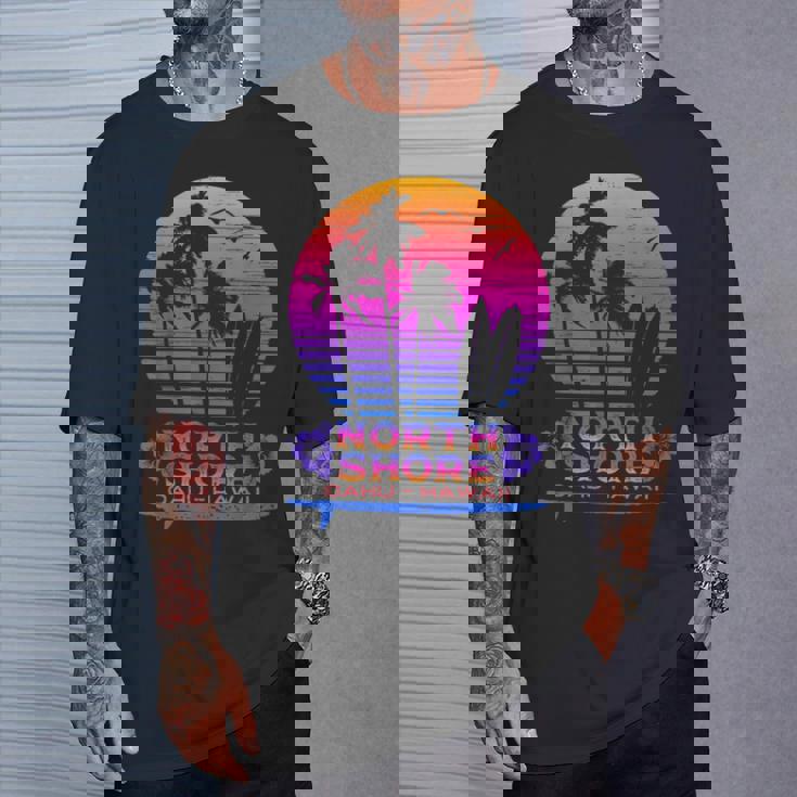 オアフ島ノースショア ハワイお土産サーフィンスタイル Tシャツ 彼への贈り物