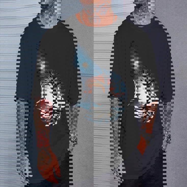 オオカミ 動物 顔 アート グラフィック 野生動物 カラフル 狼の恋人 Tシャツ 彼への贈り物