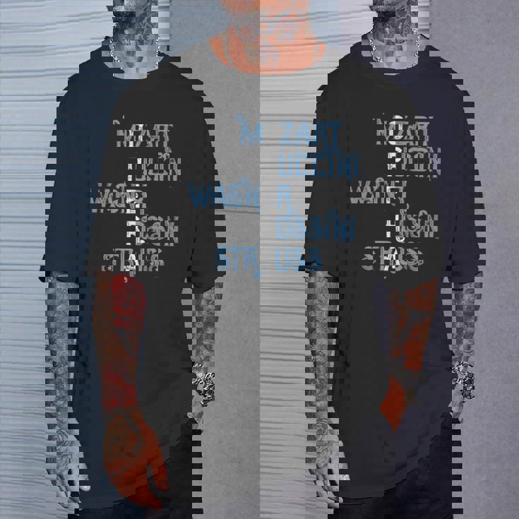 オペラ好きのギフト モーツァルト プッチーニ ワーグナー ロッシーニ シュトラウス 長袖tシャツ Tシャツ 彼への贈り物