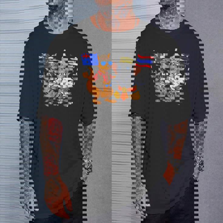 オーストラリア カンガルー タイ 象 オーストラリアの旗 タイの遺産 誇り オーストラリア タイ 愛国者 オーストラリア Tシャツ 彼への贈り物