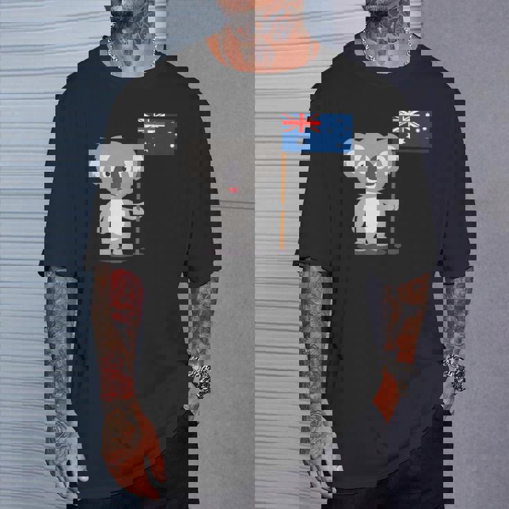 オーストラリアのコアラ オーストラリア国旗 Tシャツ 彼への贈り物