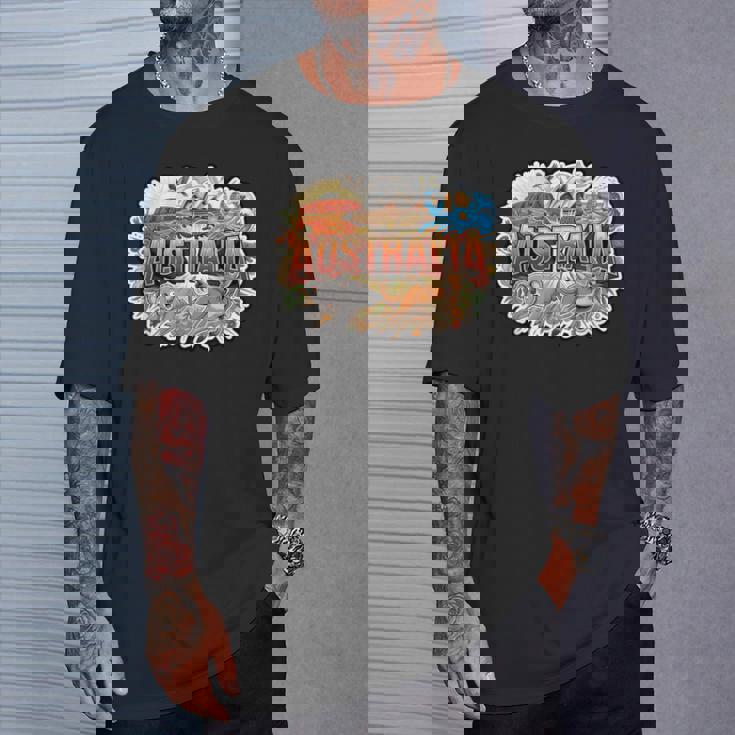 オーストラリアカンガルーコアラポインティングミーム オーストラリアのお土産 Tシャツ 彼への贈り物