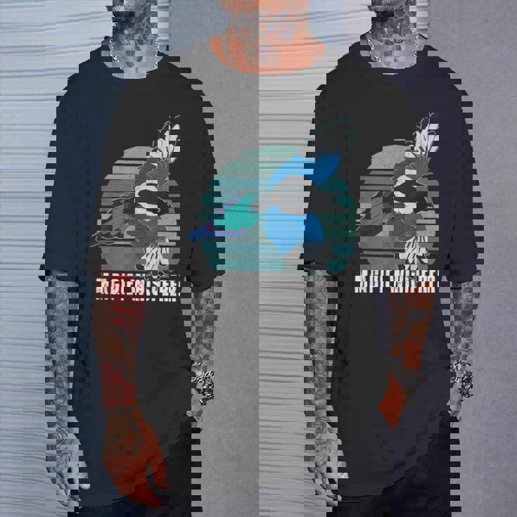 カササギ 鳥 動物 翼 バードウォッチング バーダー アウトドア 野鳥観察 Tシャツ 彼への贈り物