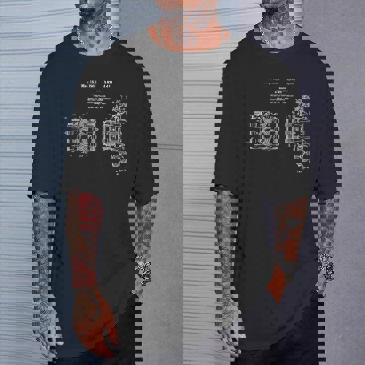 カメラ 青写真 ビンテージ 特許 写真 写真 写真 Tシャツ 彼への贈り物