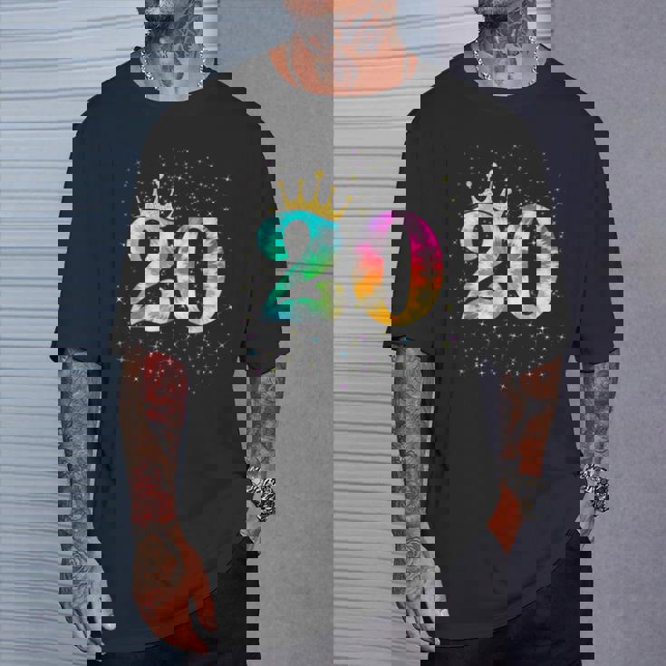 カラフルな絞り染め 20歳の女児 20歳の誕生日 Tシャツ 彼への贈り物