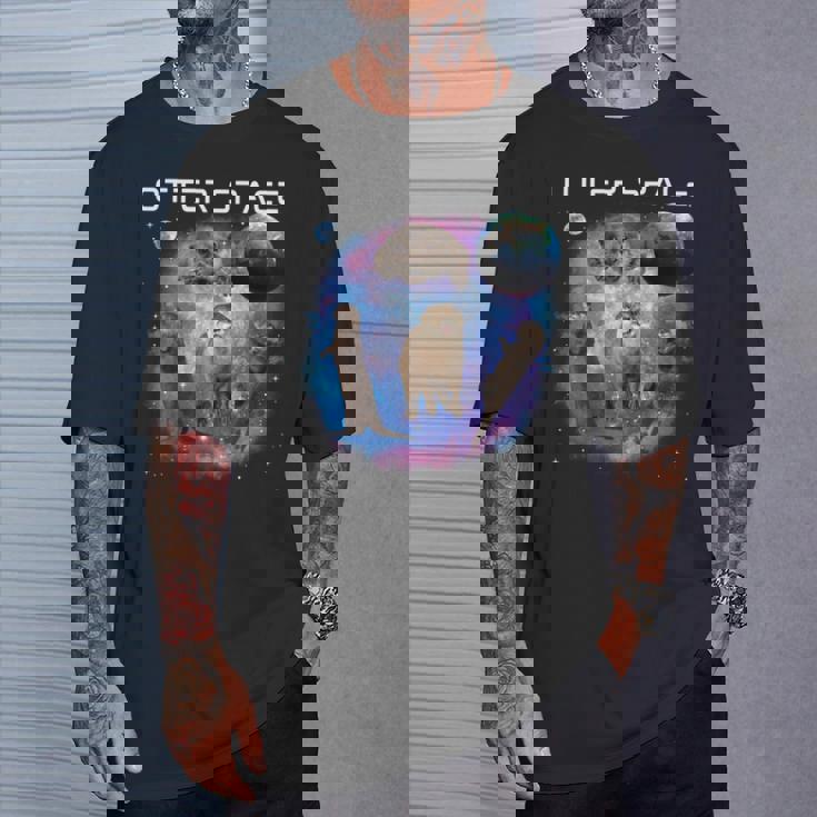 カワウソ宇宙 面白いカワウソ 宇宙カワウソ 長袖tシャツ Tシャツ 彼への贈り物