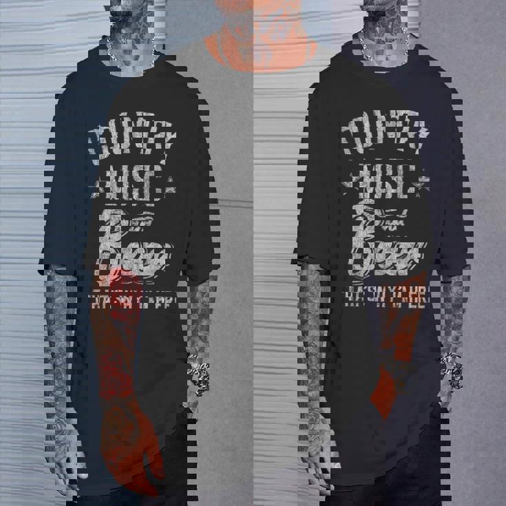 カントリーミュージックとビール That's Why I'm Here Tシャツ 彼への贈り物