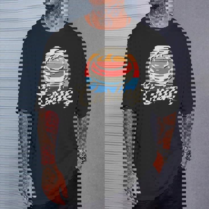 カーリング レトロ ヴィンテージ カーリングストーン Tシャツ 彼への贈り物