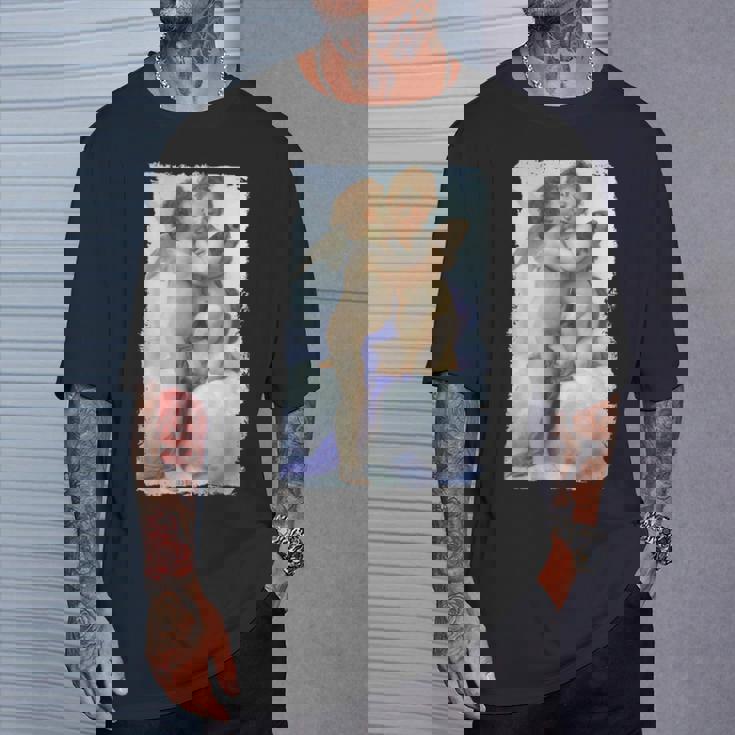 キスエンジェルズ ファーストキス 絵画 天使 キス キューピッド ラブ Tシャツ 彼への贈り物