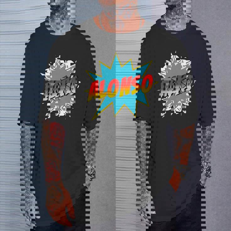 キッズ 男の子 アロンソ 名前 コミック 本 スーパーヒーロー Tシャツ 彼への贈り物