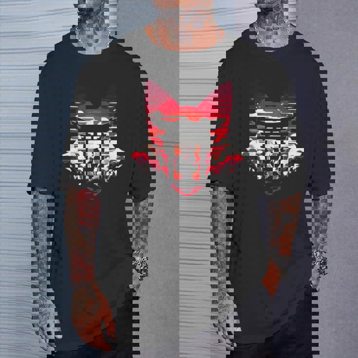 キツネ キツネ 九尾狐シルエット アニメ好き Tシャツ 彼への贈り物