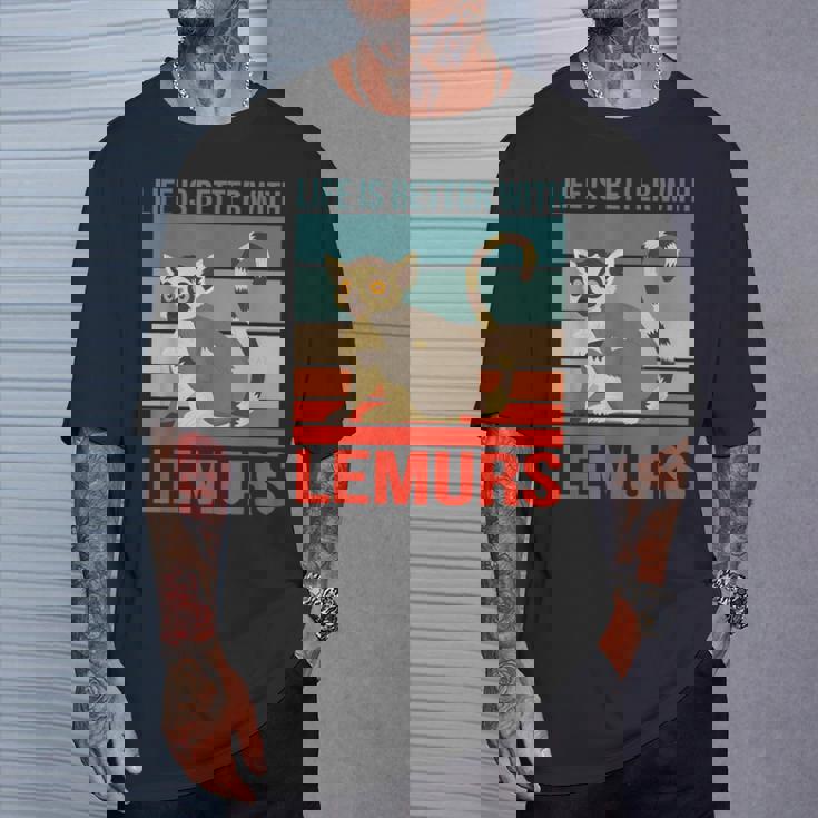 キツネザル ライフ・イズ・ベター 霊長類 キツネザル Tシャツ 彼への贈り物