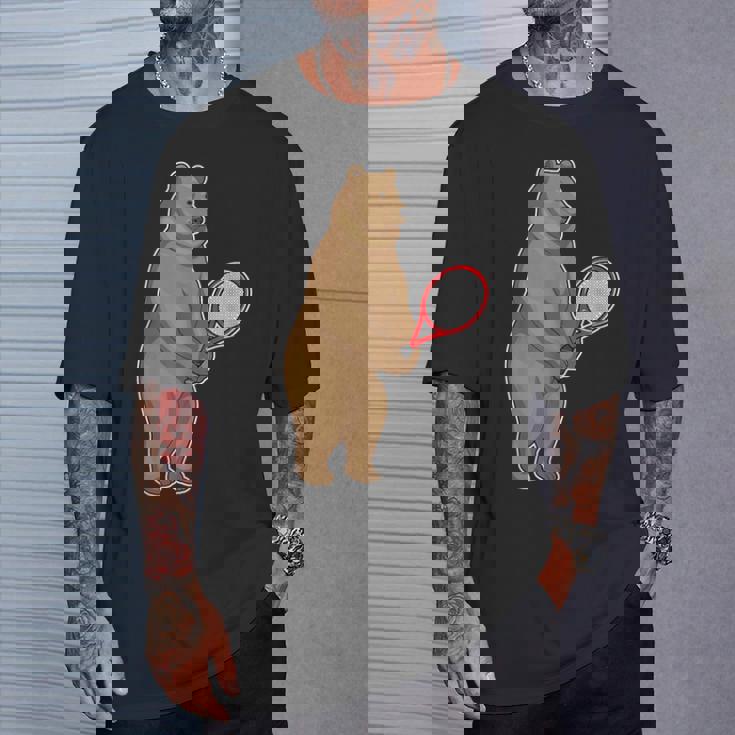 クマ テニス テニスラケット スポーツ Tシャツ 彼への贈り物