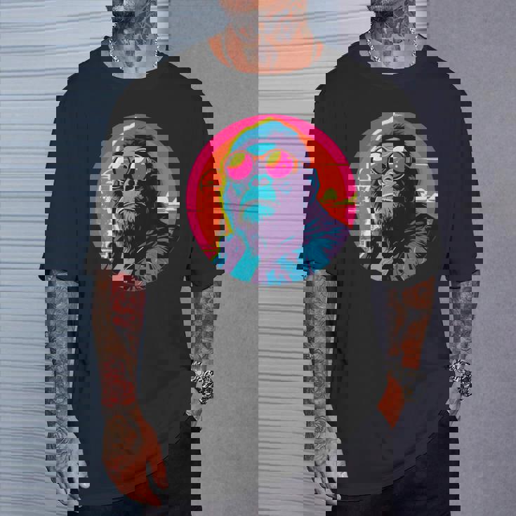 クールゴリラ サングラス付き サンセット ゴリラ Tシャツ 彼への贈り物