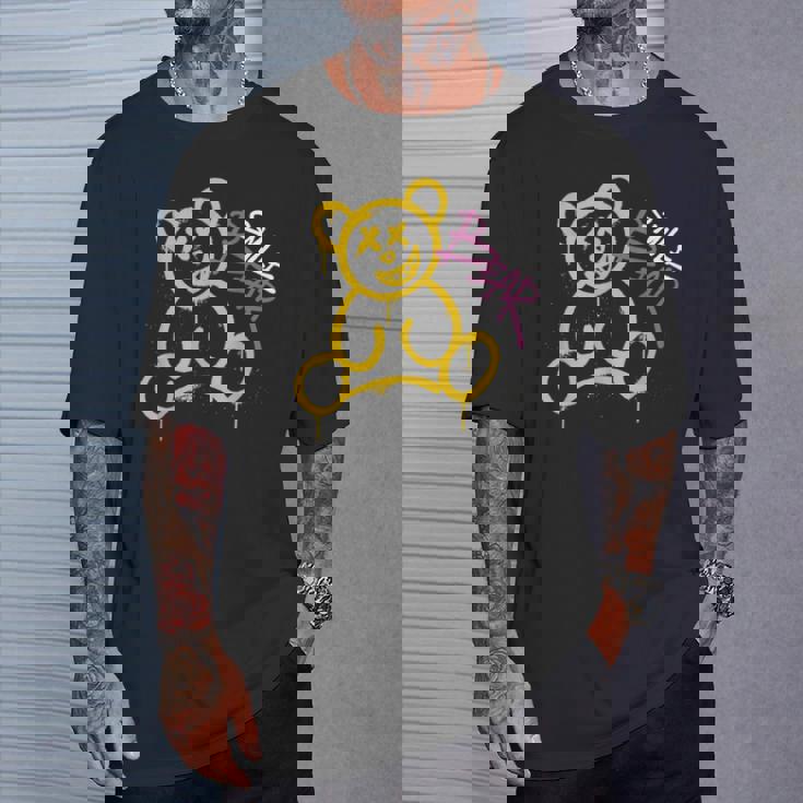 グラフィティベア グラフィティ テディベア 笑うクマ スマイルベア Tシャツ 彼への贈り物