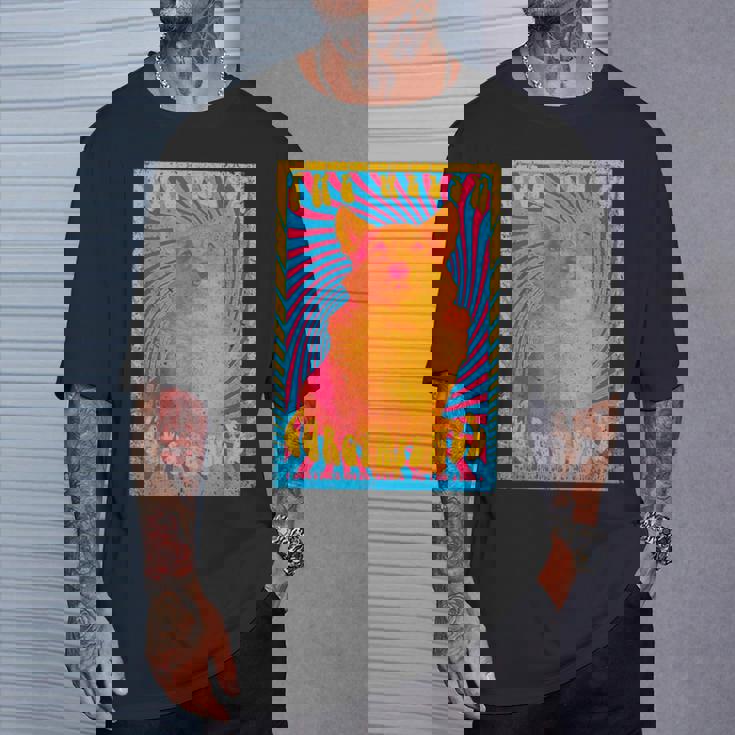 コーギードッグファニーサイケデリック1960年代ウェルシュコーギーペンブローク Tシャツ 彼への贈り物