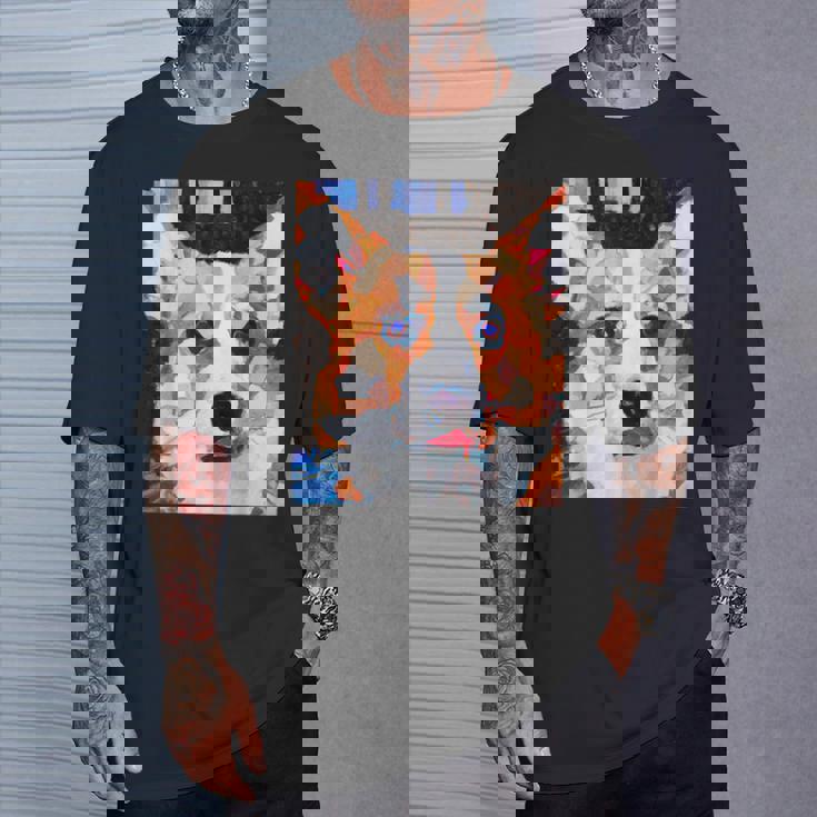 コーギー・ポートレート キュビズム・アート Tシャツ 彼への贈り物