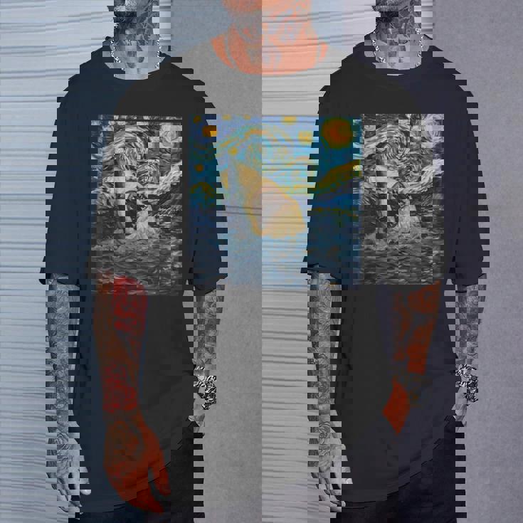 ゴッホ サメ 星月夜 ファニー レディース&メンズ Tシャツ 彼への贈り物