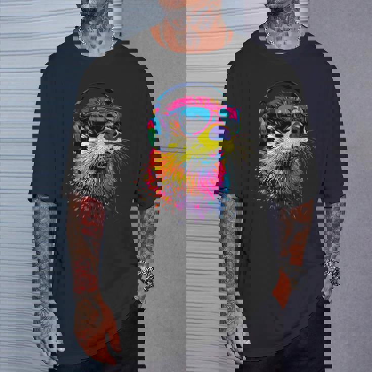 サングラスをかけたラッコ ラッコ大好き テンテン かわいい カワウソ Tシャツ 彼への贈り物