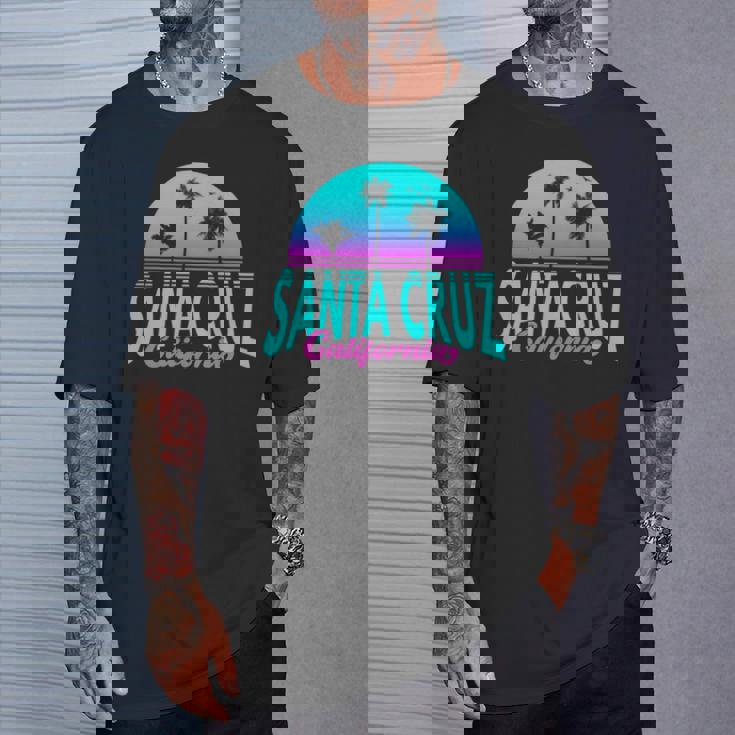 サンタクルーズ カリフォルニア レトロ ヴィンテージ サンセット 長袖tシャツ Tシャツ 彼への贈り物