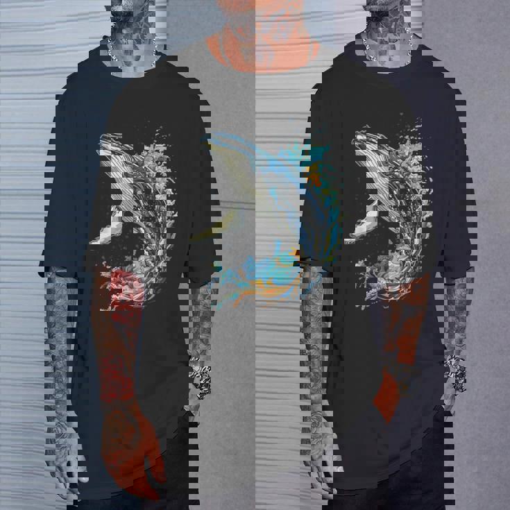 ザトウクジラ 動物 グラフィック イラスト ザトウクジラ Tシャツ 彼への贈り物