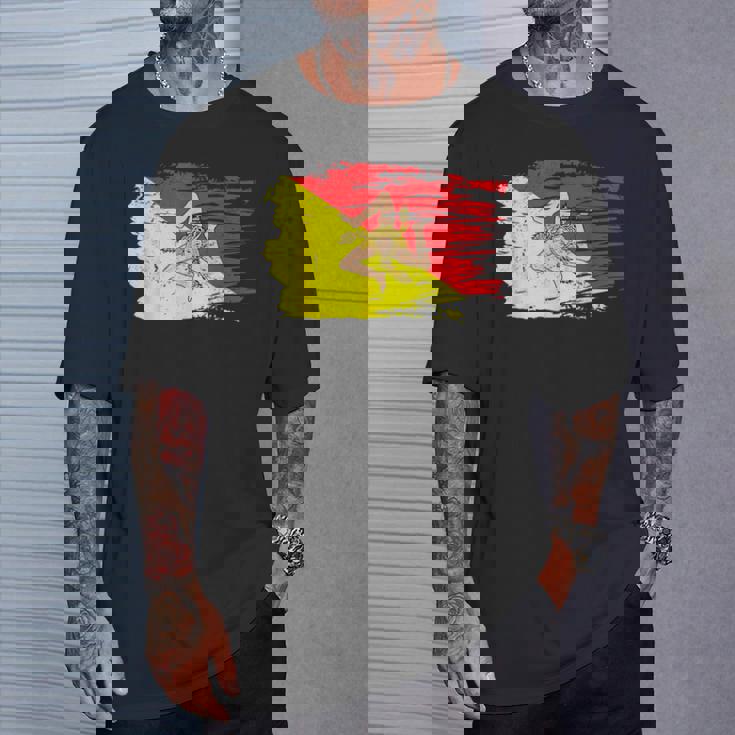 シチリア国旗 シチリア州パレルモ イタリア Tシャツ 彼への贈り物